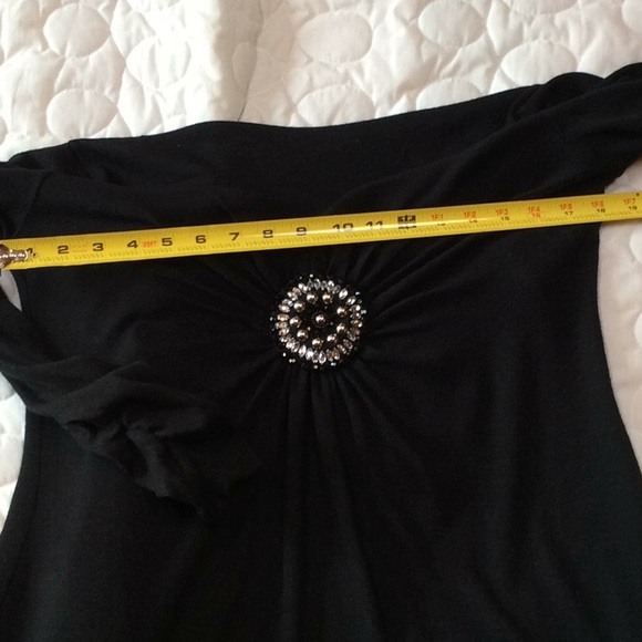 Black With Rhinestones!  Beige by ECI Tunic New With Tag - Picture 4 of 6